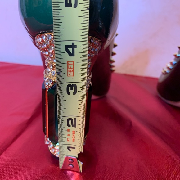 FSJ Green Bridal Pointed Toe Heels, Size 11 - Picture 9 of 9